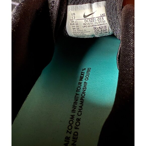 Nike Air Zoom Infinity Tour Next DC5221-015 Black Golf Cleats Shoes Mens 12 - Picture 4 of 7